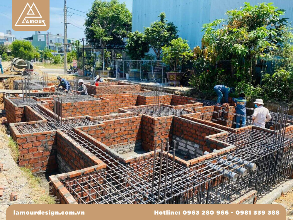 Mặt bằng móng cọc nhà phố