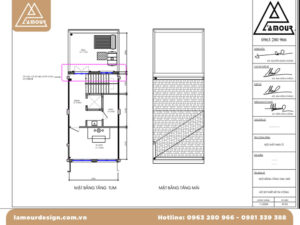 Mặt bằng nhà phố 5x12m nhiều ánh sáng