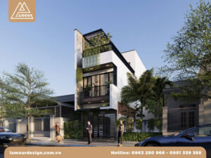Mẫu nhà phố 1 trệt 2 lầu đẹp