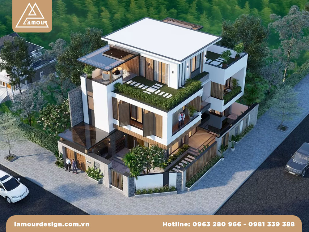 Phối cảnh mặt bằng kiến trúc nhà phố