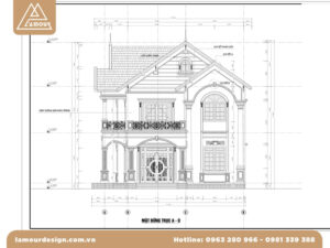 Mặt đứng nhà phố 2 tầng
