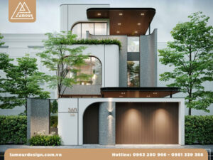 Mẫu nhà phố 2 tầng 7x10m đẹp