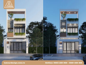 Nhà phố 1 trệt 1 lầu 1 sân thượng 5x20m