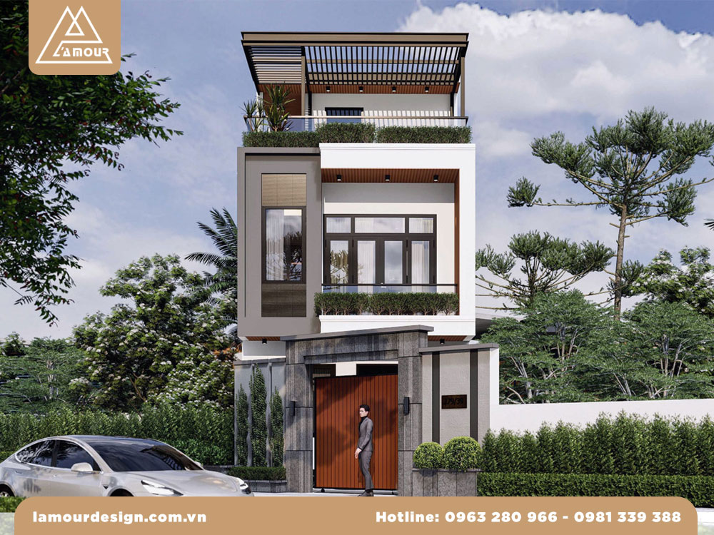 Nhà phố 1 trệt 1 lầu 1 sân thượng 5x20m