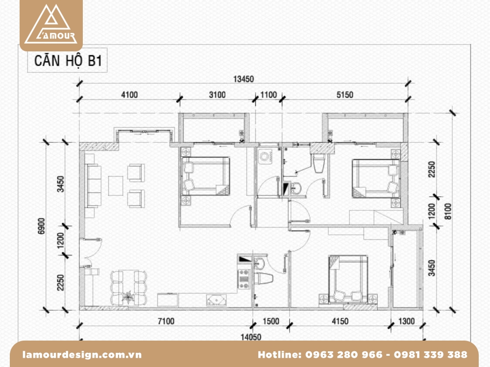 Bản vẽ thiết kế nội thất chung cư