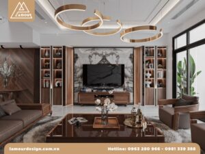 Nội thất tân cổ điển gỗ óc chó