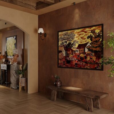 THIẾT KẾ NỘI THẤT (RUSTIC TRUYỀN THỐNG) NHÀ PHỐ GOLDSILK, HÀ ĐÔNG
