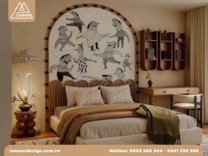 Mẫu thiết kế căn hộ chung cư 50m2 2 phòng ngủ
