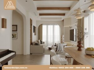 Mẫu thiết kế chung cư mini 100m2 3 phòng ngủ