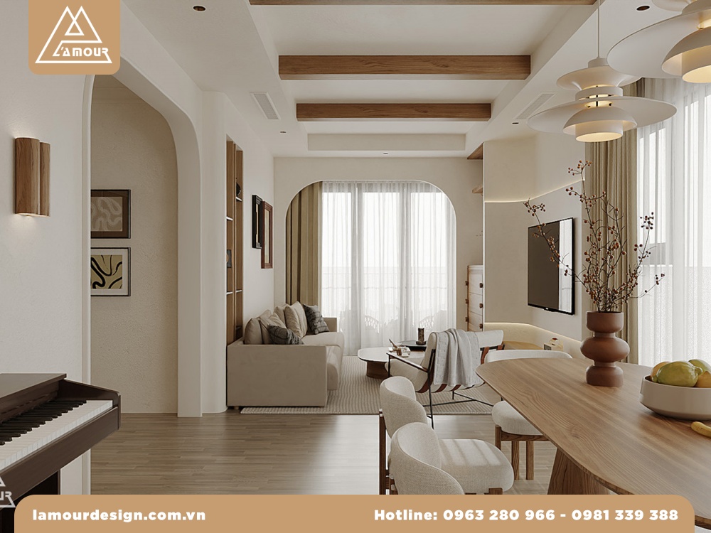 Mẫu thiết kế chung cư mini 100m2 3 phòng ngủ