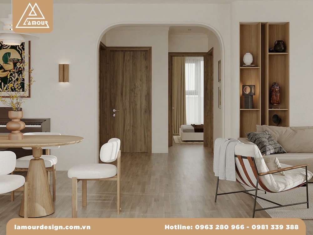 Mẫu thiết kế chung cư mini 100m2 3 phòng ngủ