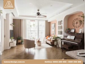 Mẫu thiết kế nội thất căn hộ 35m2 2 phòng ngủ đẹp