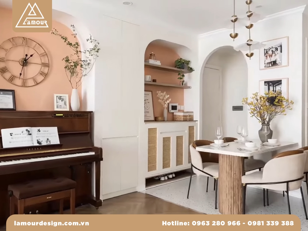Mẫu thiết kế nội thất căn hộ 35m2 2 phòng ngủ đẹp