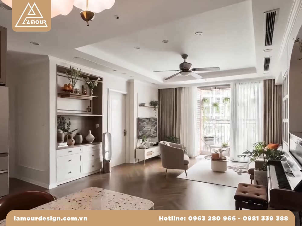 Mẫu thiết kế nội thất căn hộ 35m2 2 phòng ngủ đẹp