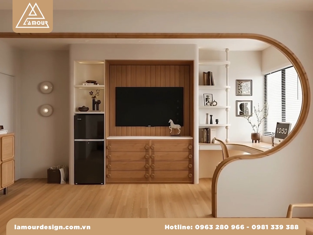 Mẫu thiết kế nội thất chung cư 60m2 2 phòng ngủ