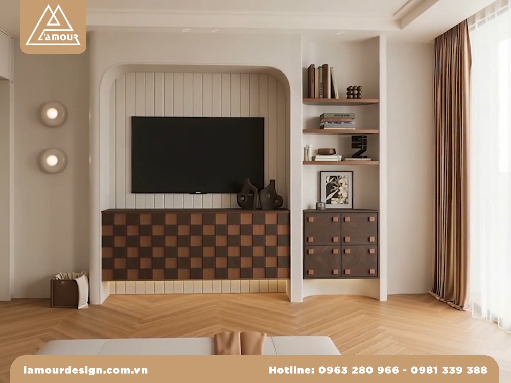 Mẫu thiết kế nội thất chung cư 65m2 2 phòng ngủ