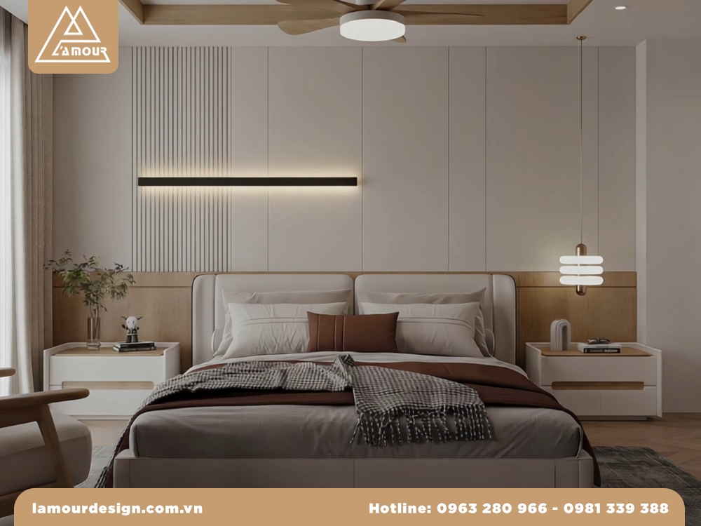 Mẫu thiết kế nội thất chung cư 70m2 2 phòng ngủ