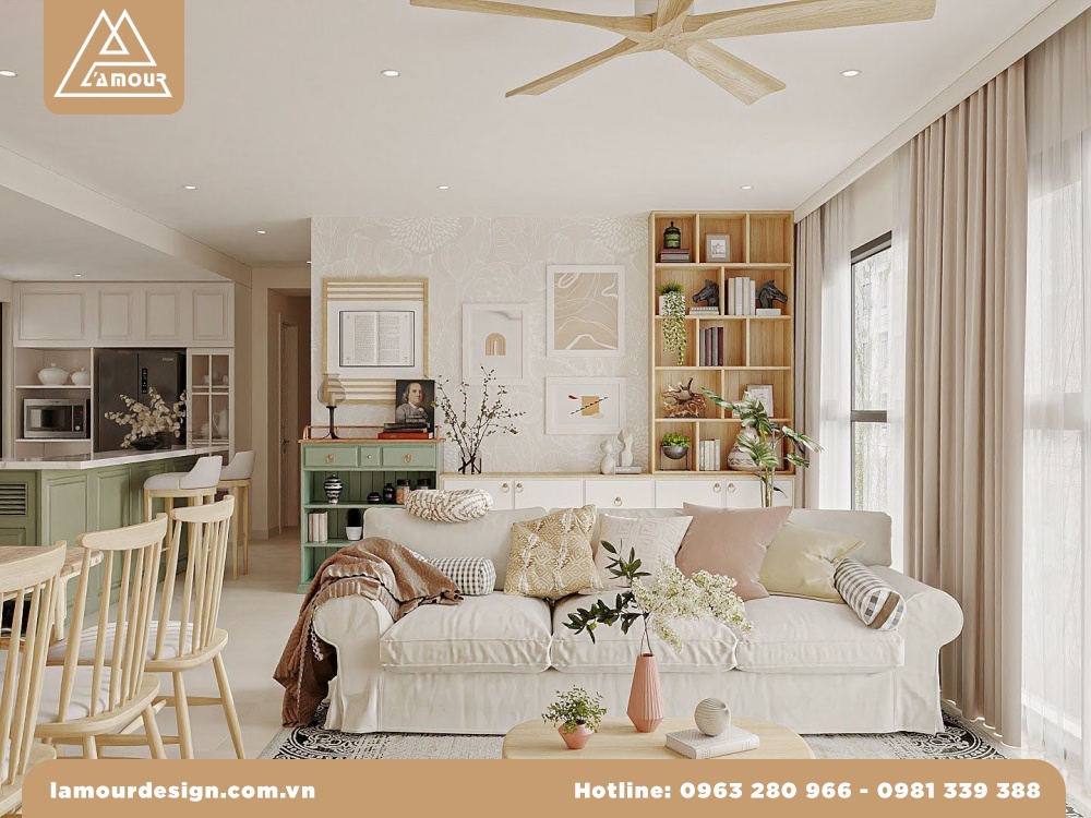 Thiết kế nội thất căn hộ chung cư 95m2 đẹp 
