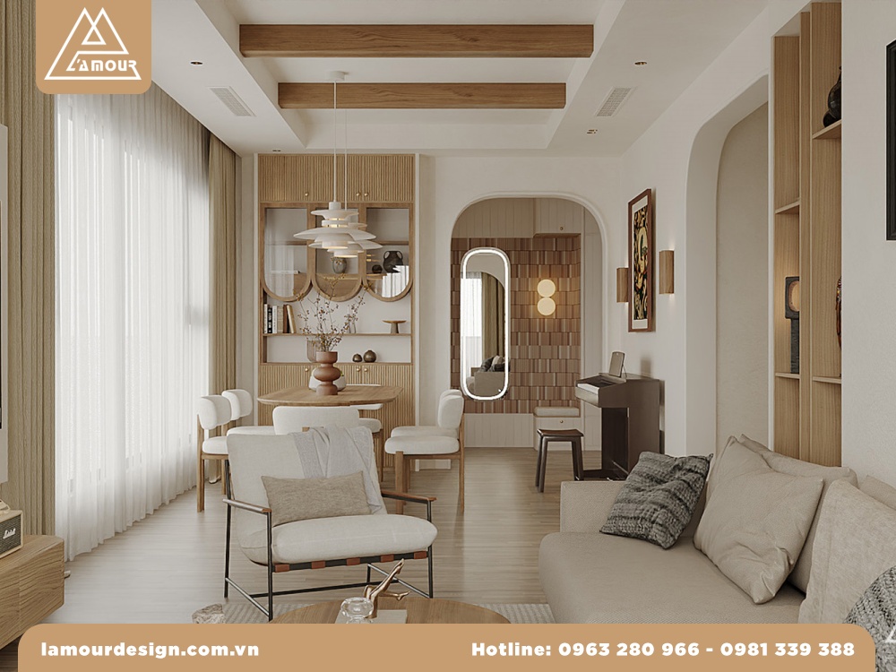 Thiết kế nội thất căn hộ chung cư 95m2 đẹp 