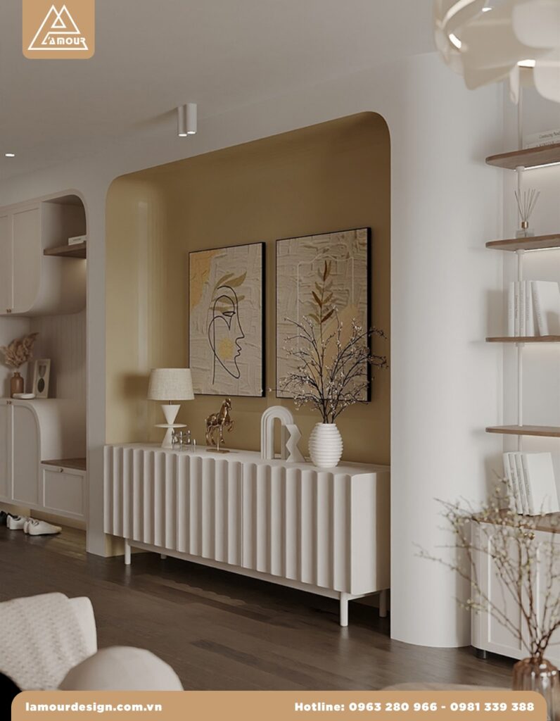 Thiết kế nội thất chung cư 75m2 2 phòng ngủ