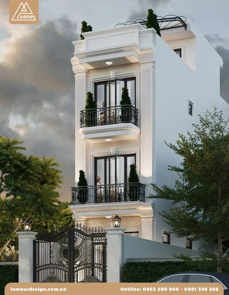 4x16m mẫu nhà ống đẹp 3 tầng 4m