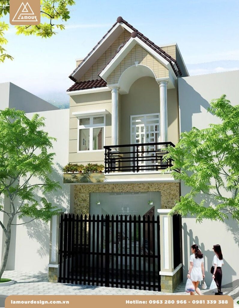 5x20m mẫu nhà ống 2 tầng đẹp