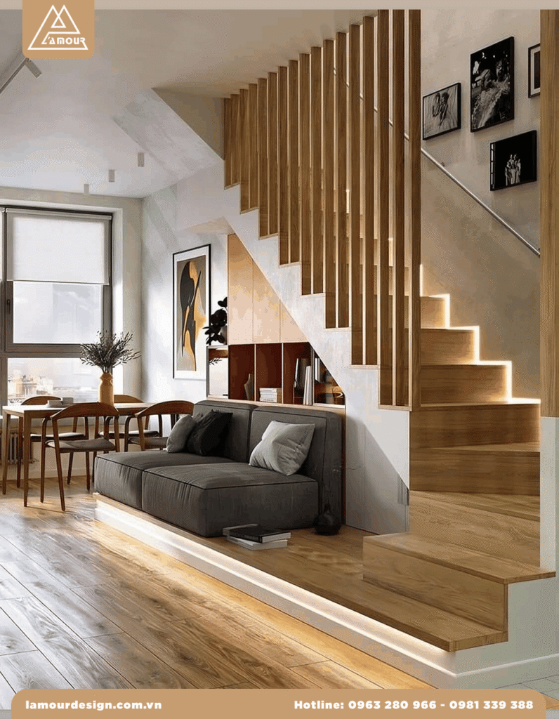 Các mẫu cầu thang gỗ đẹp cho nhà ống