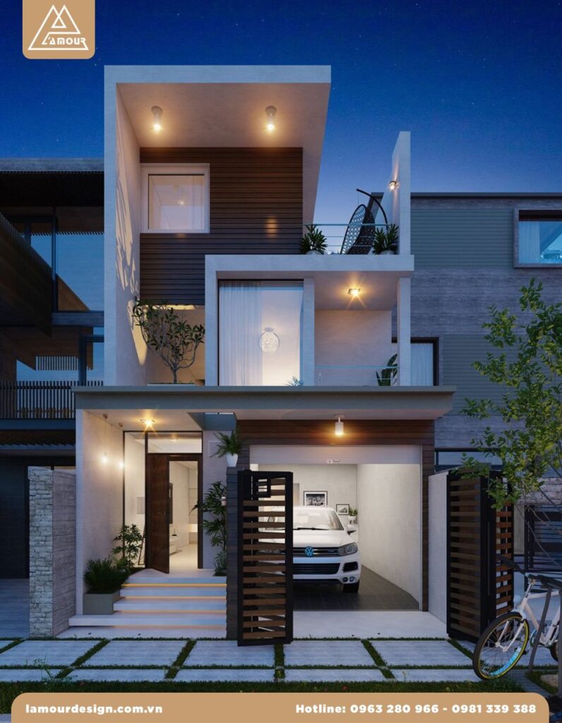 Mẫu nhà ống 2 tầng 4x15m có 3 phòng ngủ