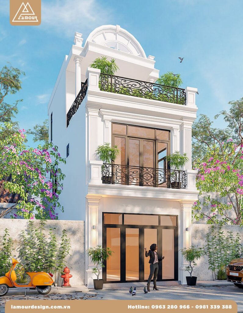 Mẫu nhà ống 2 tầng có gác lửng đẹp