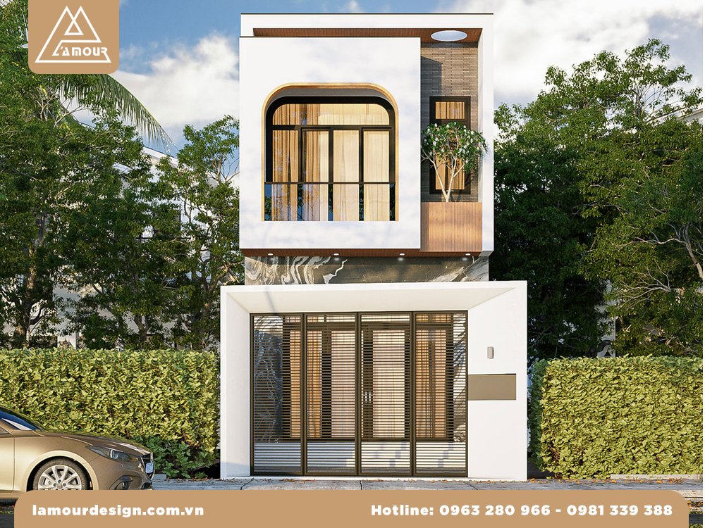 Mẫu nhà ống 2 tầng đẹp mặt tiền 5m