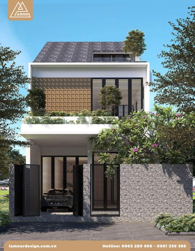 Mẫu nhà ống 2 tầng lợp ngói