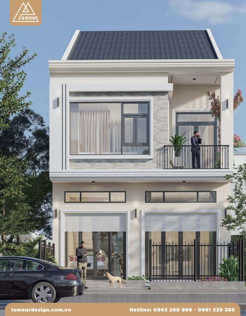 Mẫu nhà ống 2 tầng lợp ngói