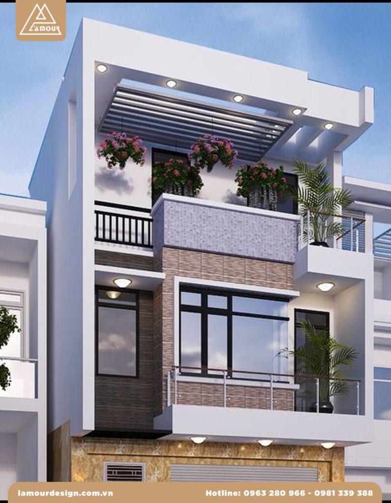 Mẫu nhà ống 2 tầng mặt tiền 6x15m
