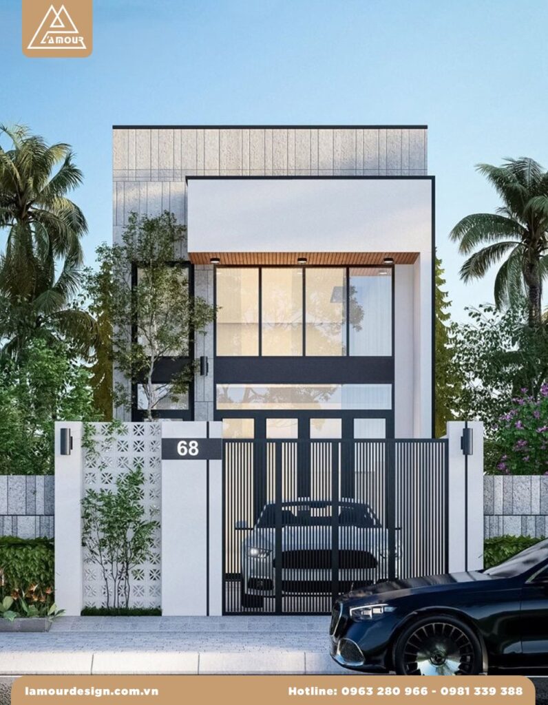 Mẫu nhà ống 2 tầng mặt tiền 6x15m