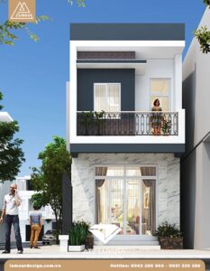 Mẫu nhà ống 2 tầng mặt tiền 6x15m