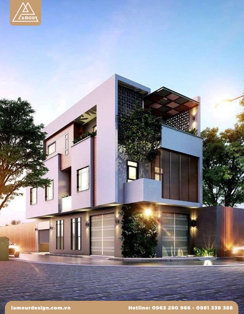 Mẫu nhà ống 3 tầng 2 mặt tiền đẹp