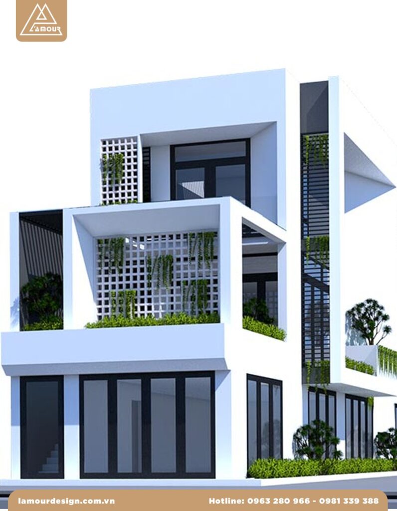 Mẫu nhà ống 3 tầng 2 mặt tiền đẹp