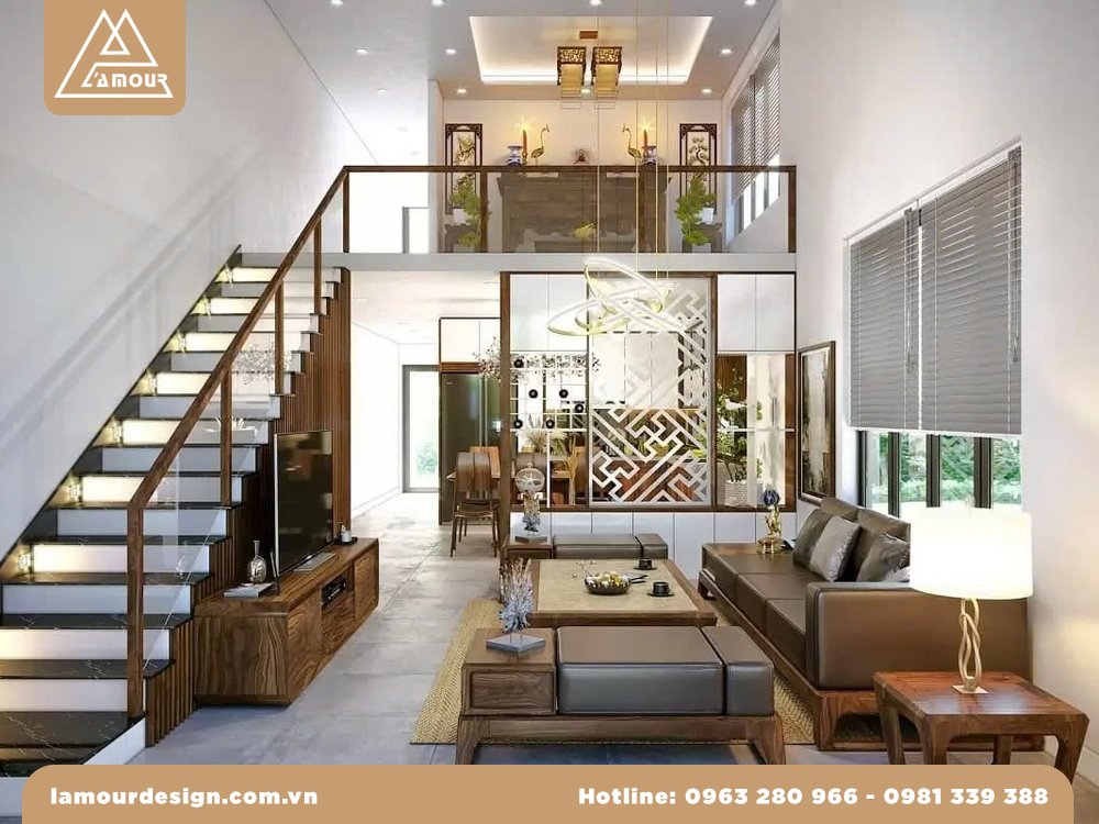 Mẫu nhà ống gác lửng 3 phòng ngủ