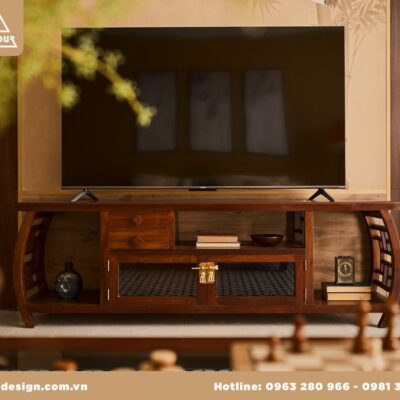 Review thực tế nội thất nhà Cọ Xanh phòng khách phong cách Indochine