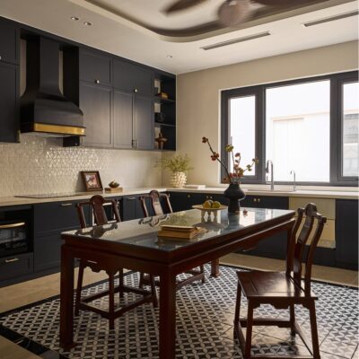 Review thực tế nội thất nhà Cọ Xanh phòng khách phong cách Indochine