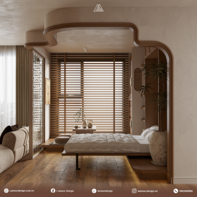 Thiết kế căn hộ 85m2 The Fibonan phong cách Á Đông đương đại