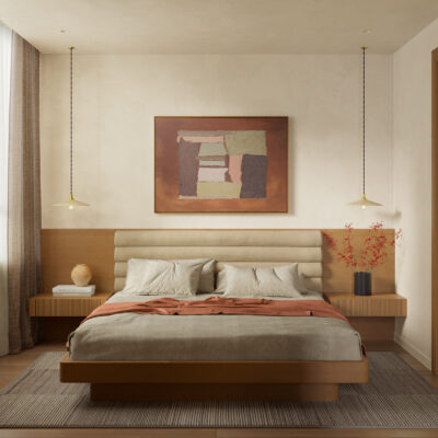 TThiết kế nội thất chung cư IPH Cầu Giấy - Phòng ngủ Master tối giản hiện đại