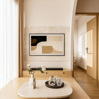 Giải pháp bục trà Panorama Zen trong thiết kế nội thất The Fibonan Ecopark.