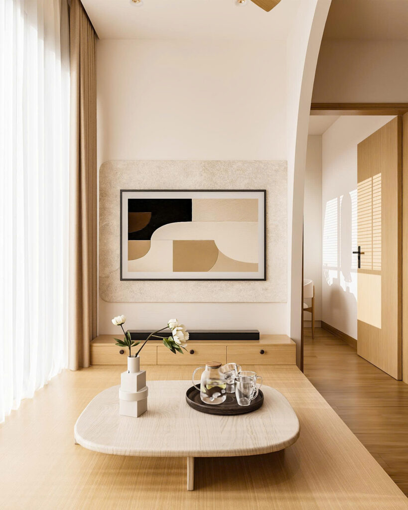 Giải pháp bục trà Panorama Zen trong thiết kế nội thất The Fibonan Ecopark.